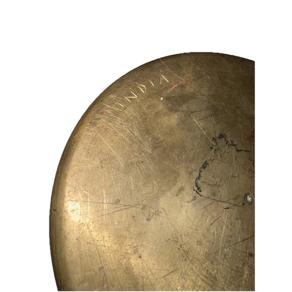 Vintage Brass Bowl with Lid Camels and Palm Trees - Picture 6 of 7